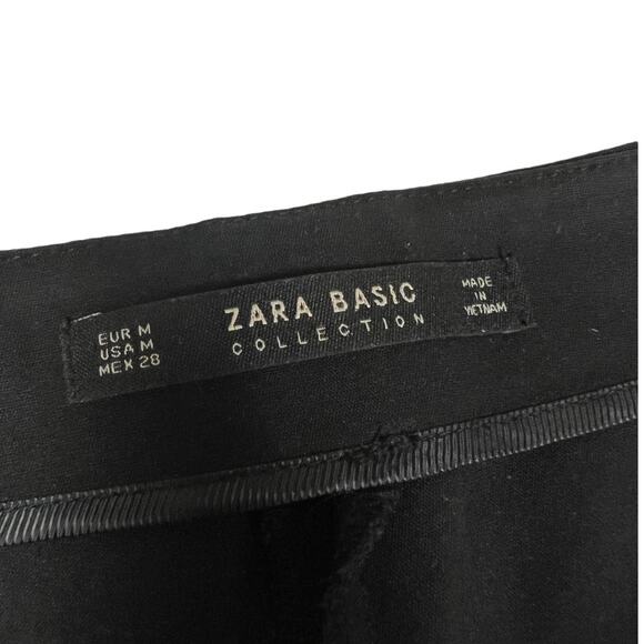 Zara Basic Pants  Slim Leg Black Faux Pockets Zip Detail Women's Medium - Picture 11 of 11